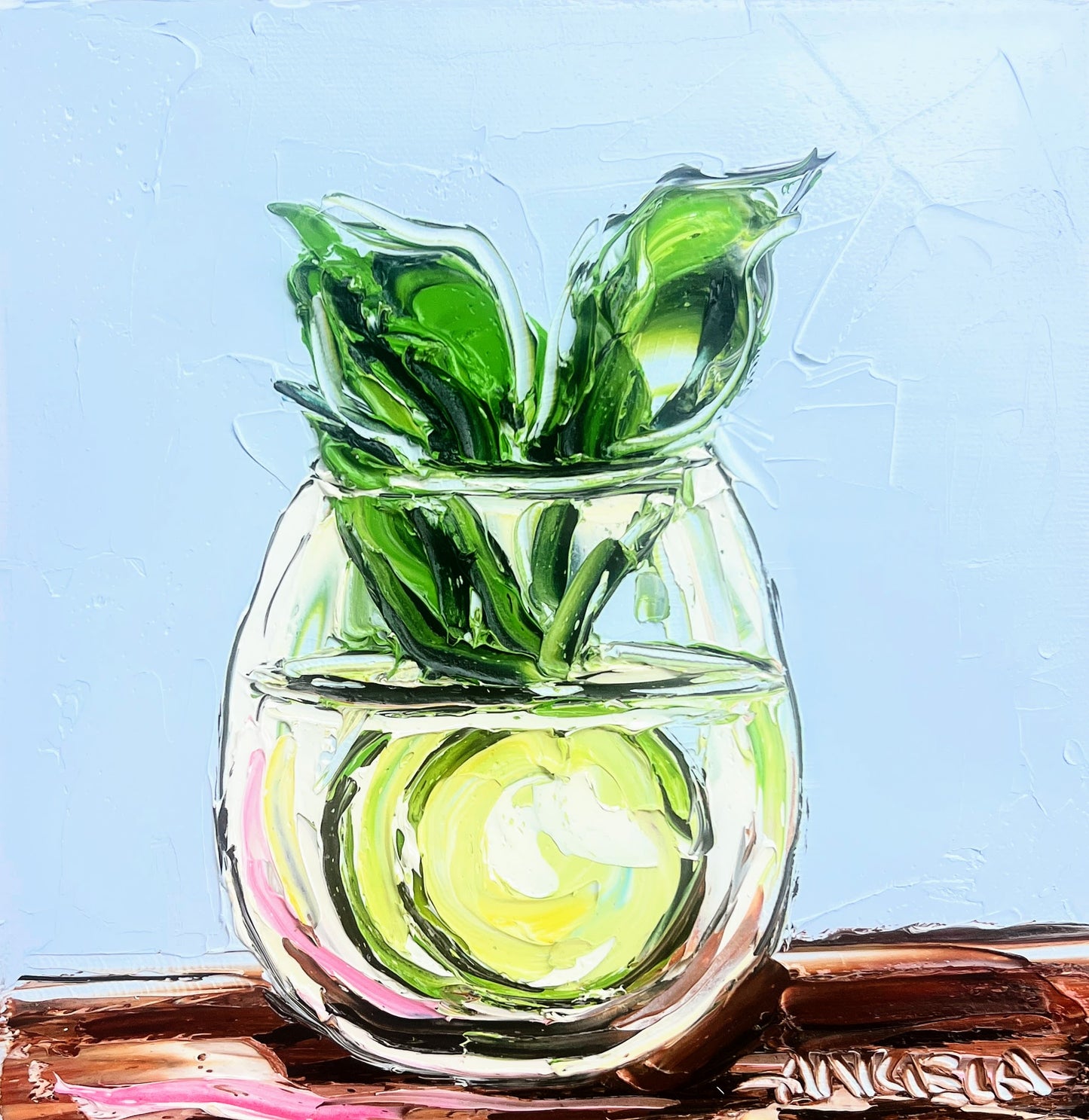 Gin and Cucumber on Blue