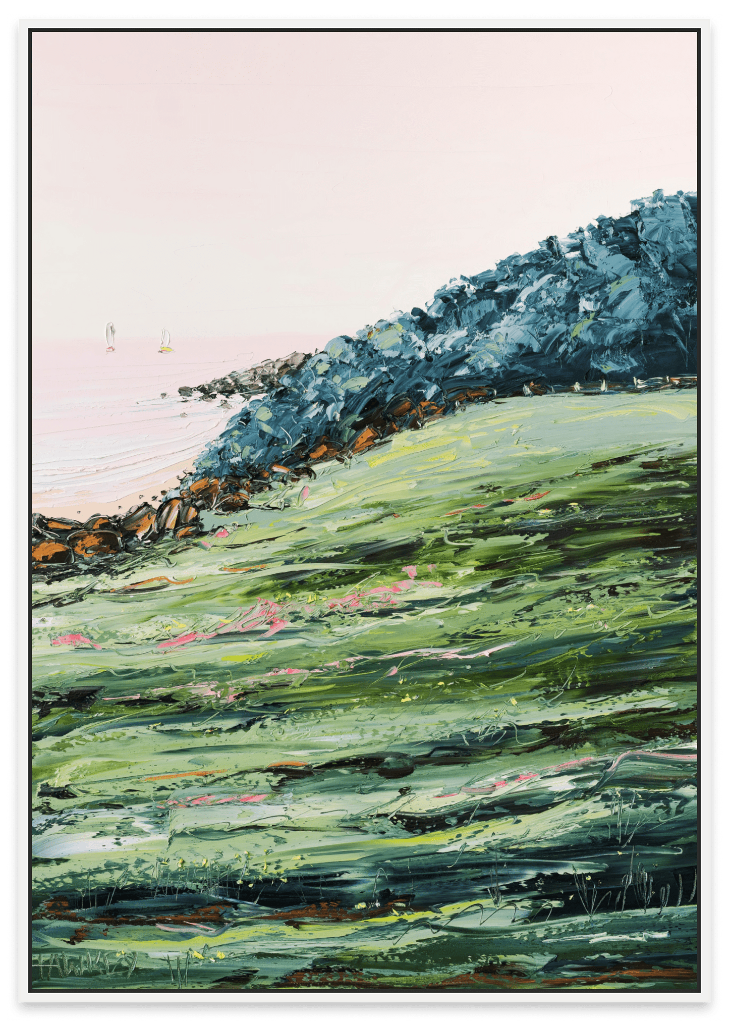 Burleigh Hill Beach - Fine Art Print - Gold Coast Gallery Of ArtAngela Hawkey