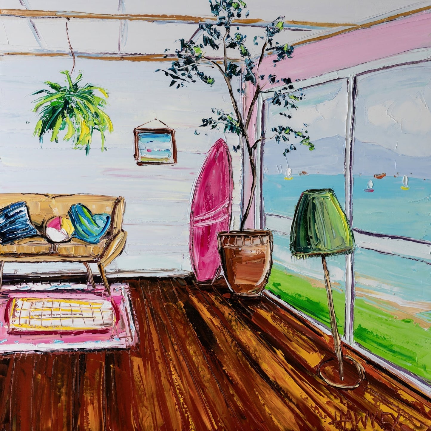 Leaning Lamp And Sea View - Fine Art Print - Gold Coast Gallery Of ArtAngela Hawkey