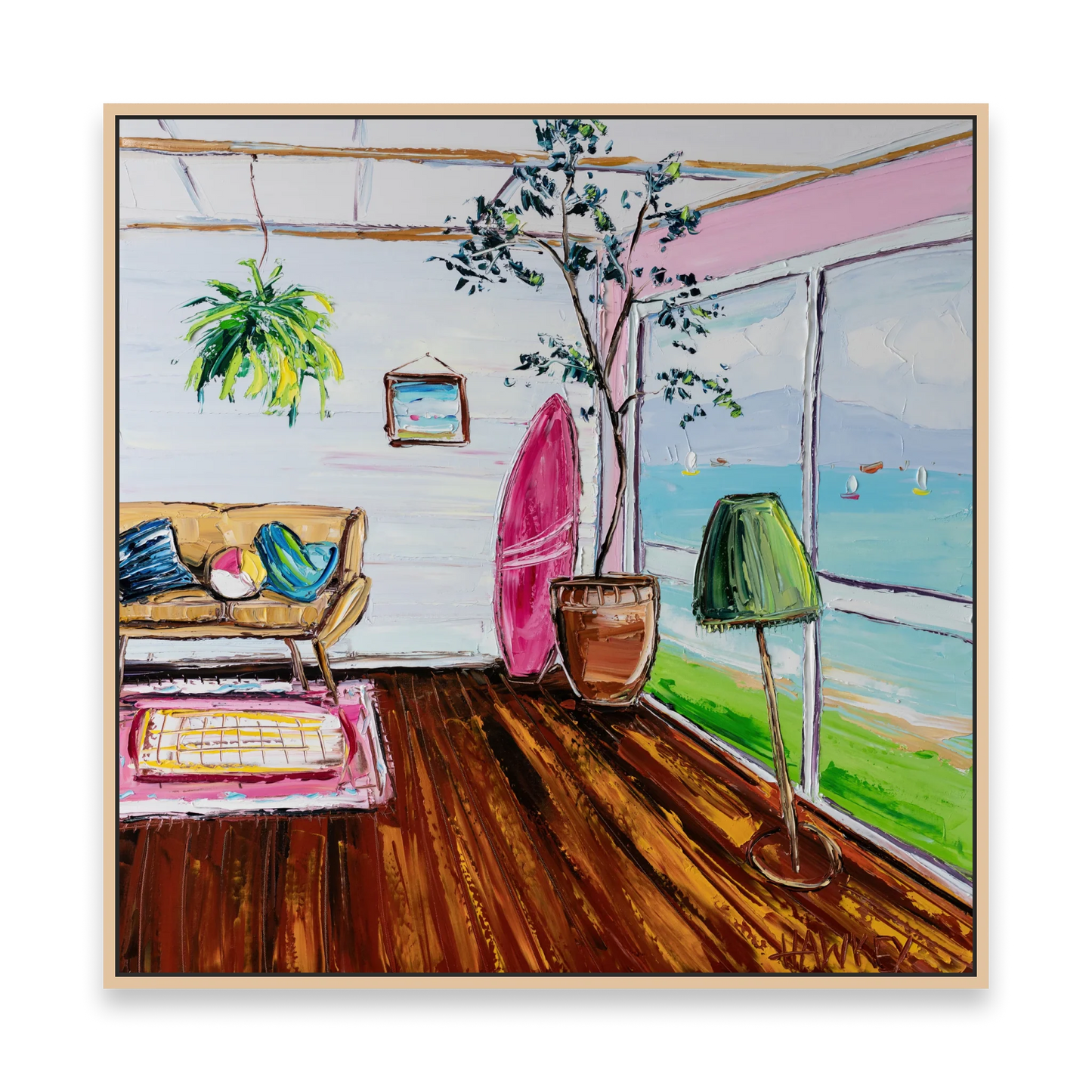 Leaning Lamp And Sea View - Fine Art Print - Gold Coast Gallery Of ArtAngela Hawkey