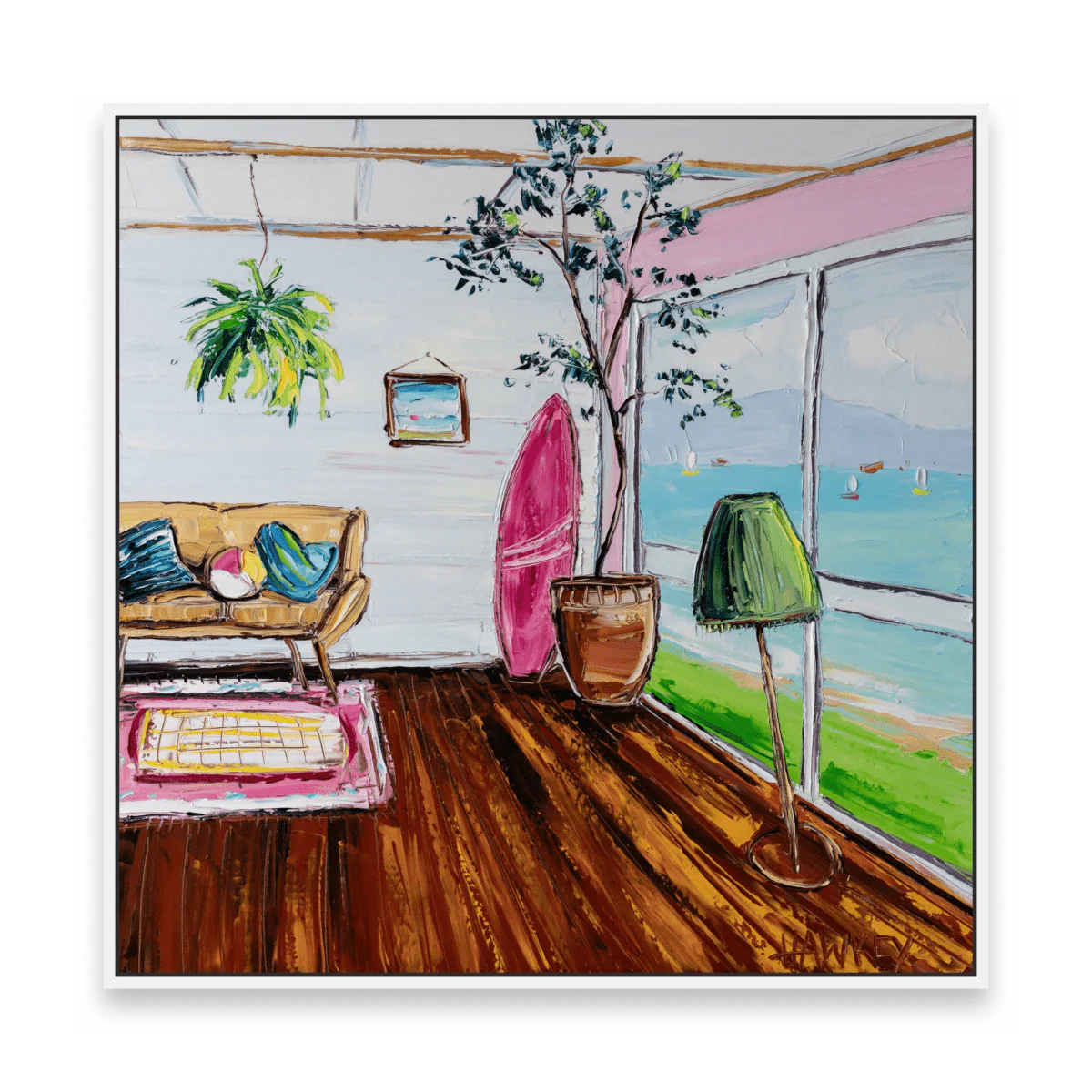 Leaning Lamp And Sea View - Fine Art Print - Gold Coast Gallery Of ArtAngela Hawkey