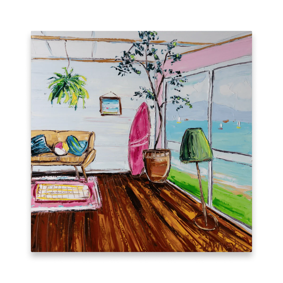 Leaning Lamp And Sea View - Fine Art Print - Gold Coast Gallery Of ArtAngela Hawkey