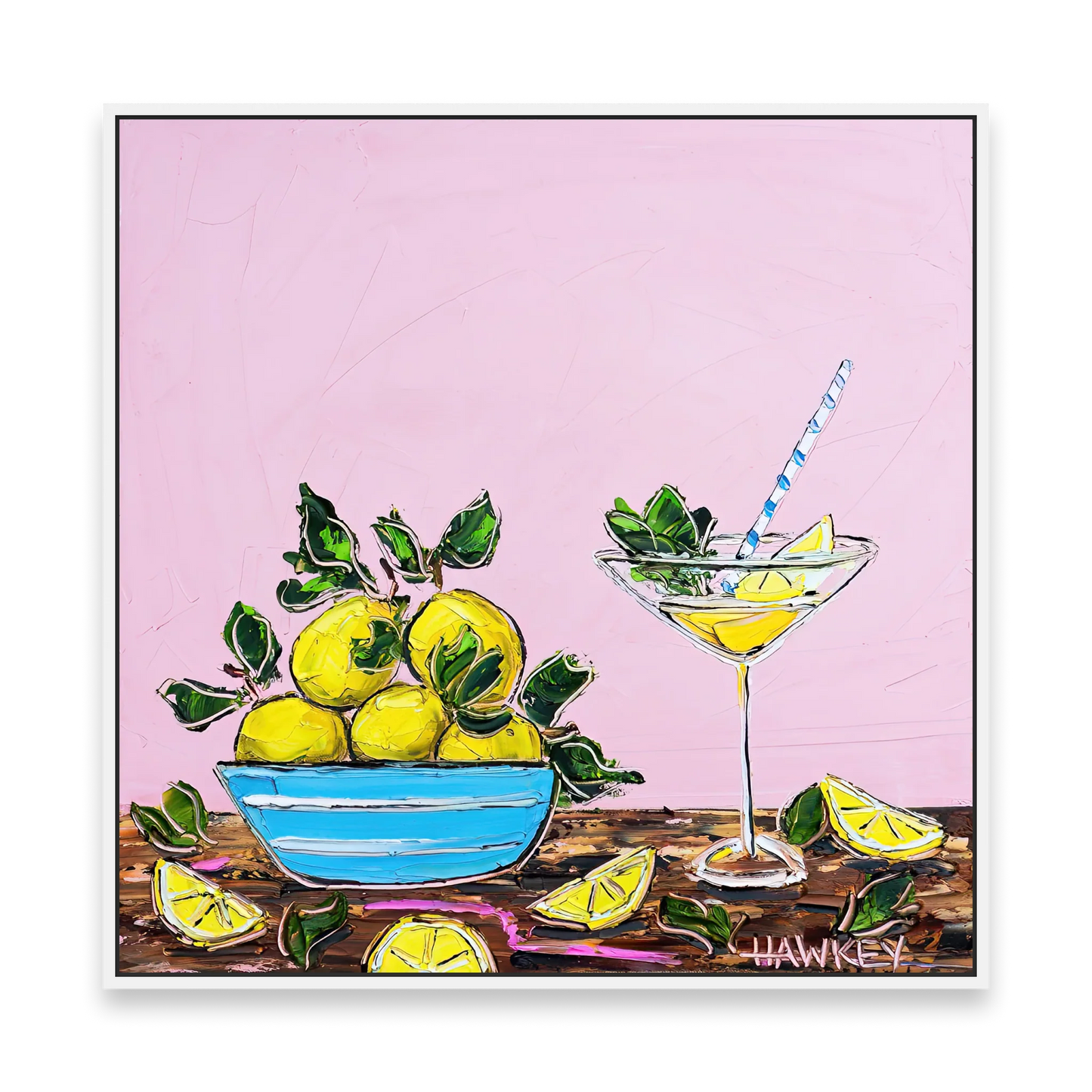 Lemon Bowl And Cocktail - Fine Art Print - Gold Coast Gallery Of ArtAngela Hawkey