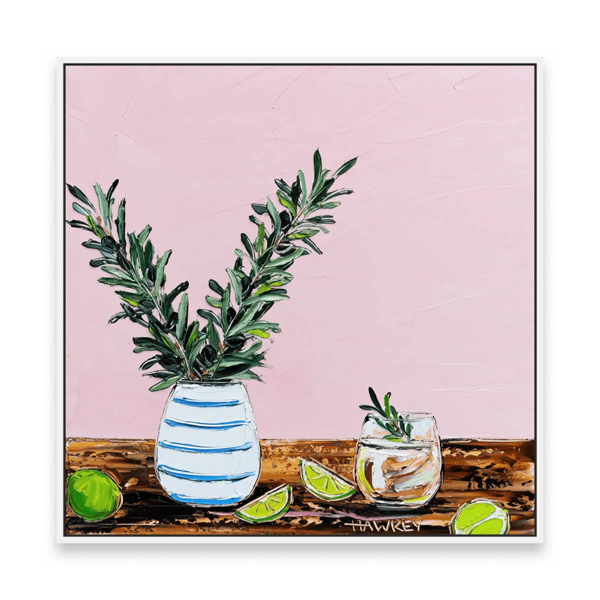 Olive Branch Gin And Limes - Fine Art Print - Gold Coast Gallery Of ArtAngela Hawkey
