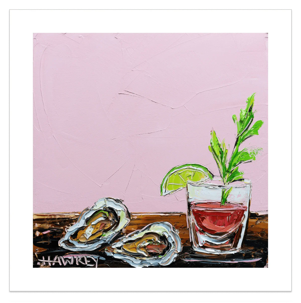 Oysters And Cocktail - Fine Art Print - Gold Coast Gallery Of ArtAngela Hawkey