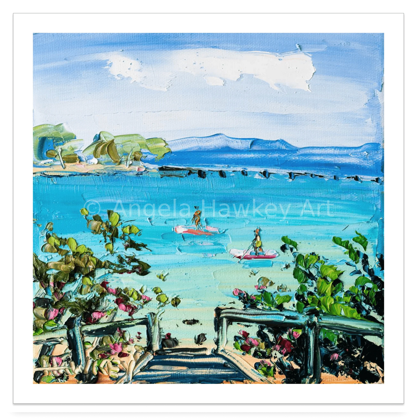Paddle Boarders - Fine Art Print - Gold Coast Gallery Of ArtAngela Hawkey