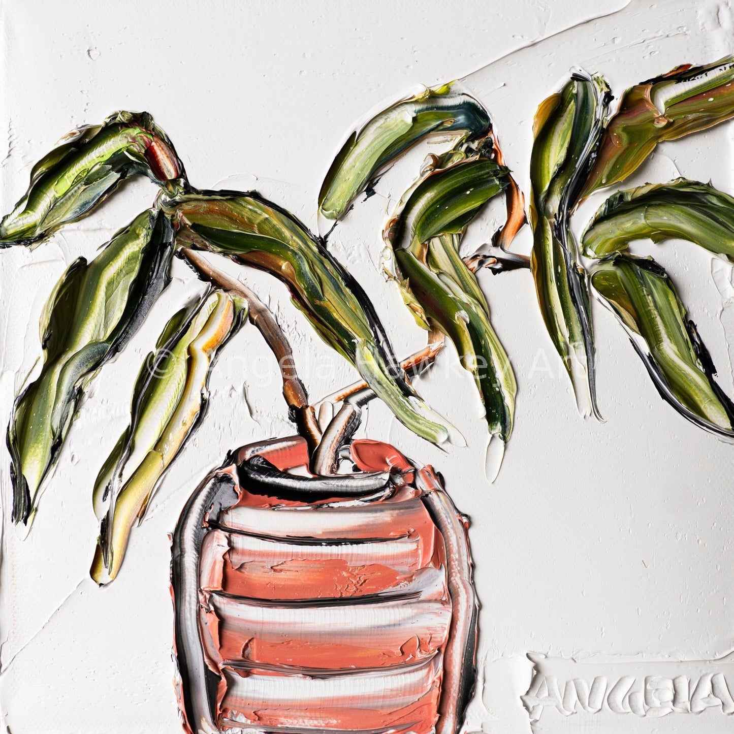 Gum Leaves in Clay Vase