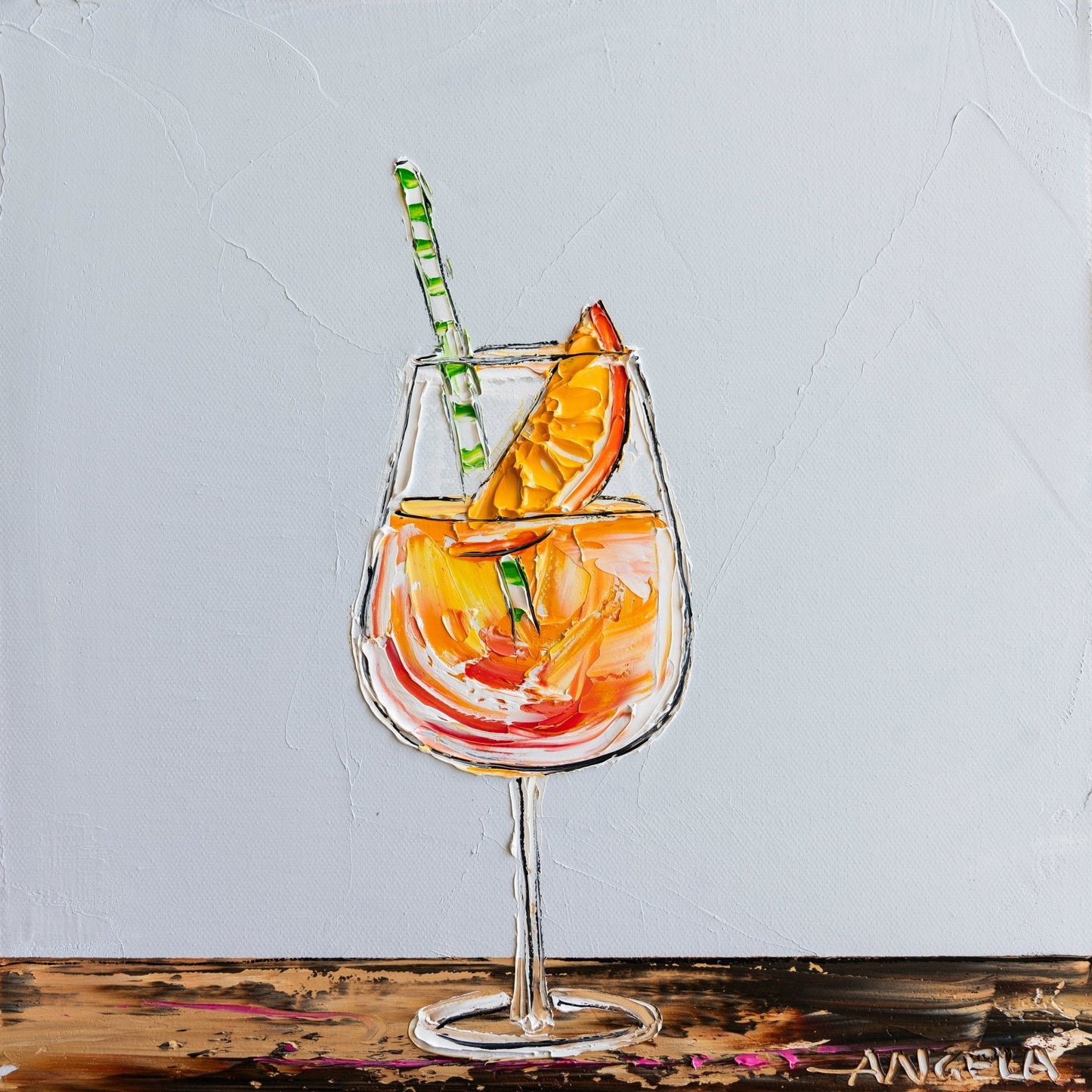 Aperol On Grey - Fine Art Print - Gold Coast Gallery Of ArtAngela Hawkey
