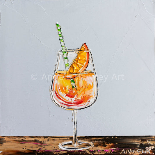 Aperol On Grey - Fine Art Print - Gold Coast Gallery Of ArtAngela Hawkey