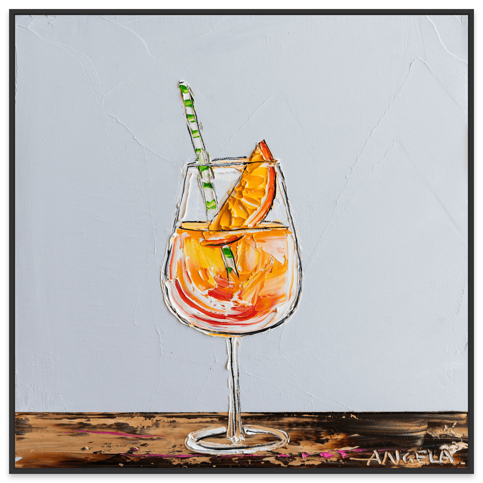 Aperol On Grey - Fine Art Print - Gold Coast Gallery Of ArtAngela Hawkey
