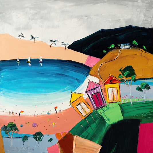 Beach Huts - Fine Art Print - Gold Coast Gallery Of ArtAngela Hawkey