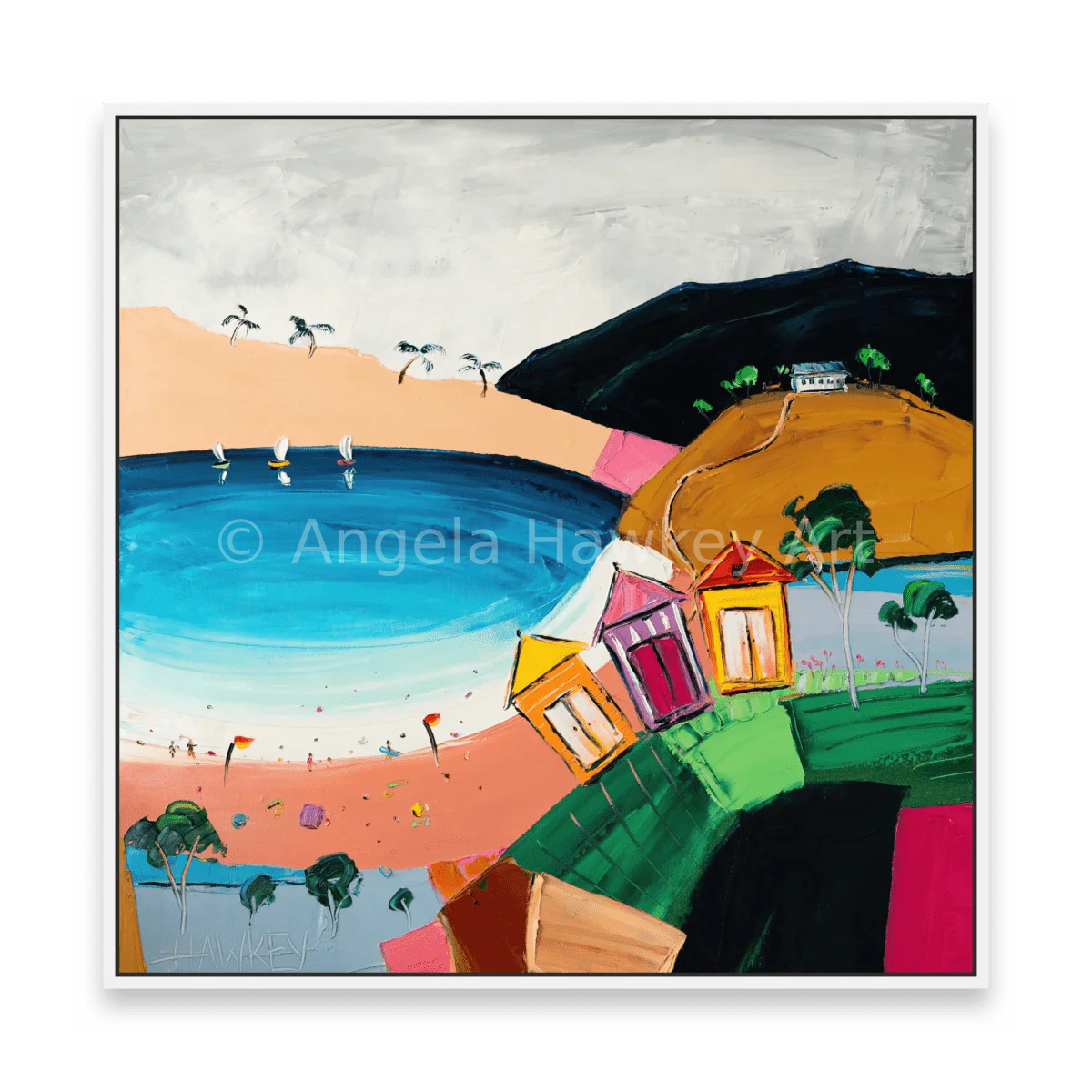Beach Huts - Fine Art Print - Gold Coast Gallery Of ArtAngela Hawkey