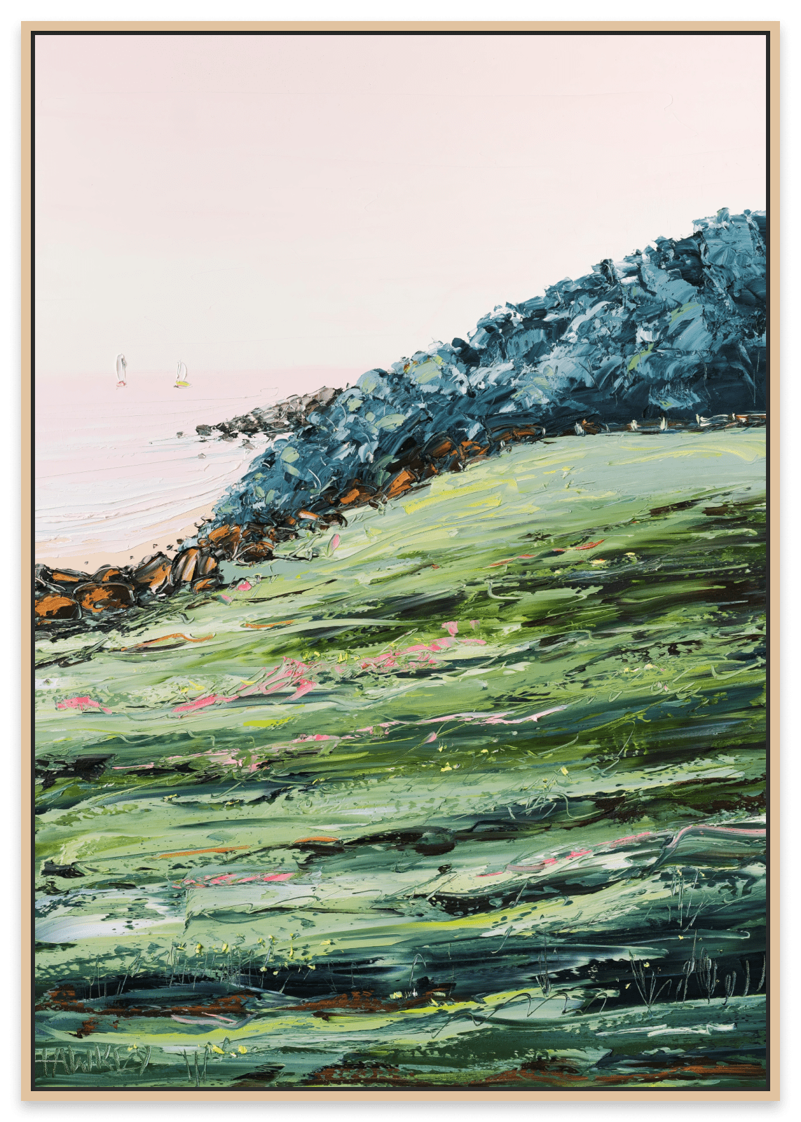 Burleigh Hill Beach - Fine Art Print - Gold Coast Gallery Of ArtAngela Hawkey