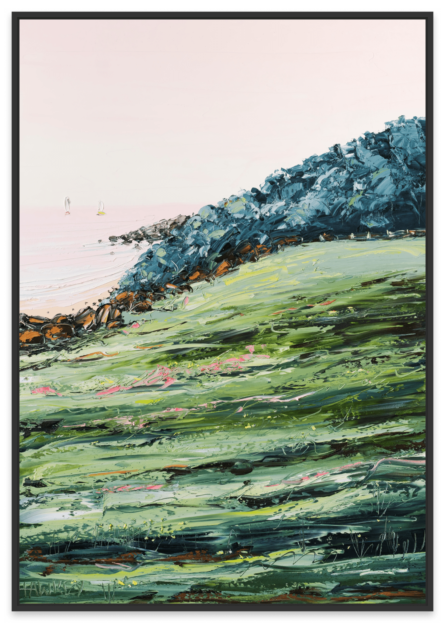 Burleigh Hill Beach - Fine Art Print - Gold Coast Gallery Of ArtAngela Hawkey
