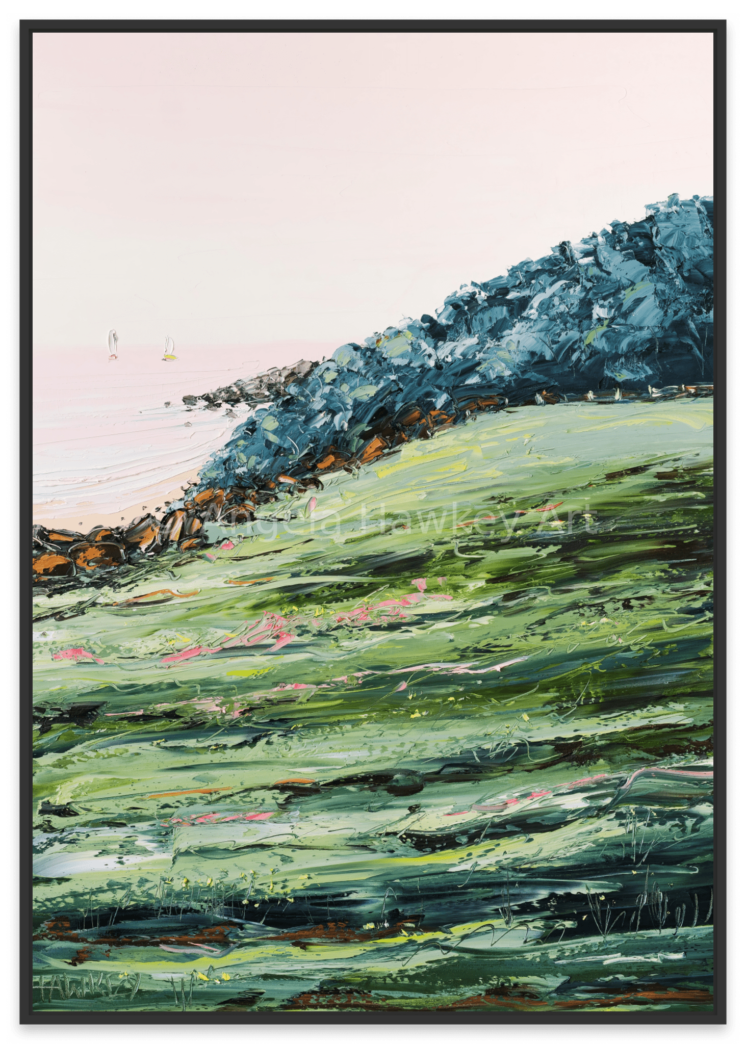 Burleigh Hill Beach - Fine Art Print - Gold Coast Gallery Of ArtAngela Hawkey