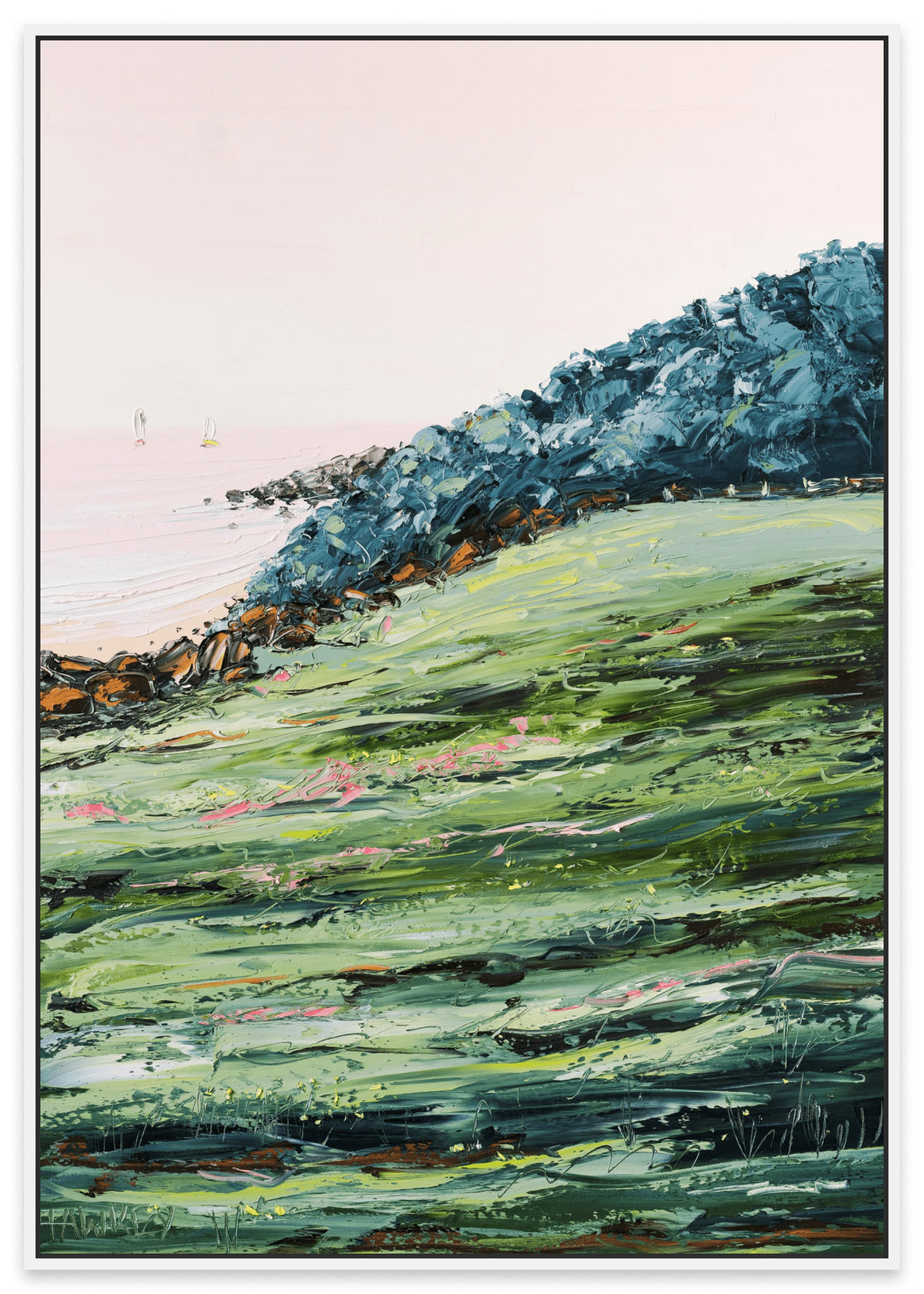 Burleigh Hill Beach - Fine Art Print - Gold Coast Gallery Of ArtAngela Hawkey