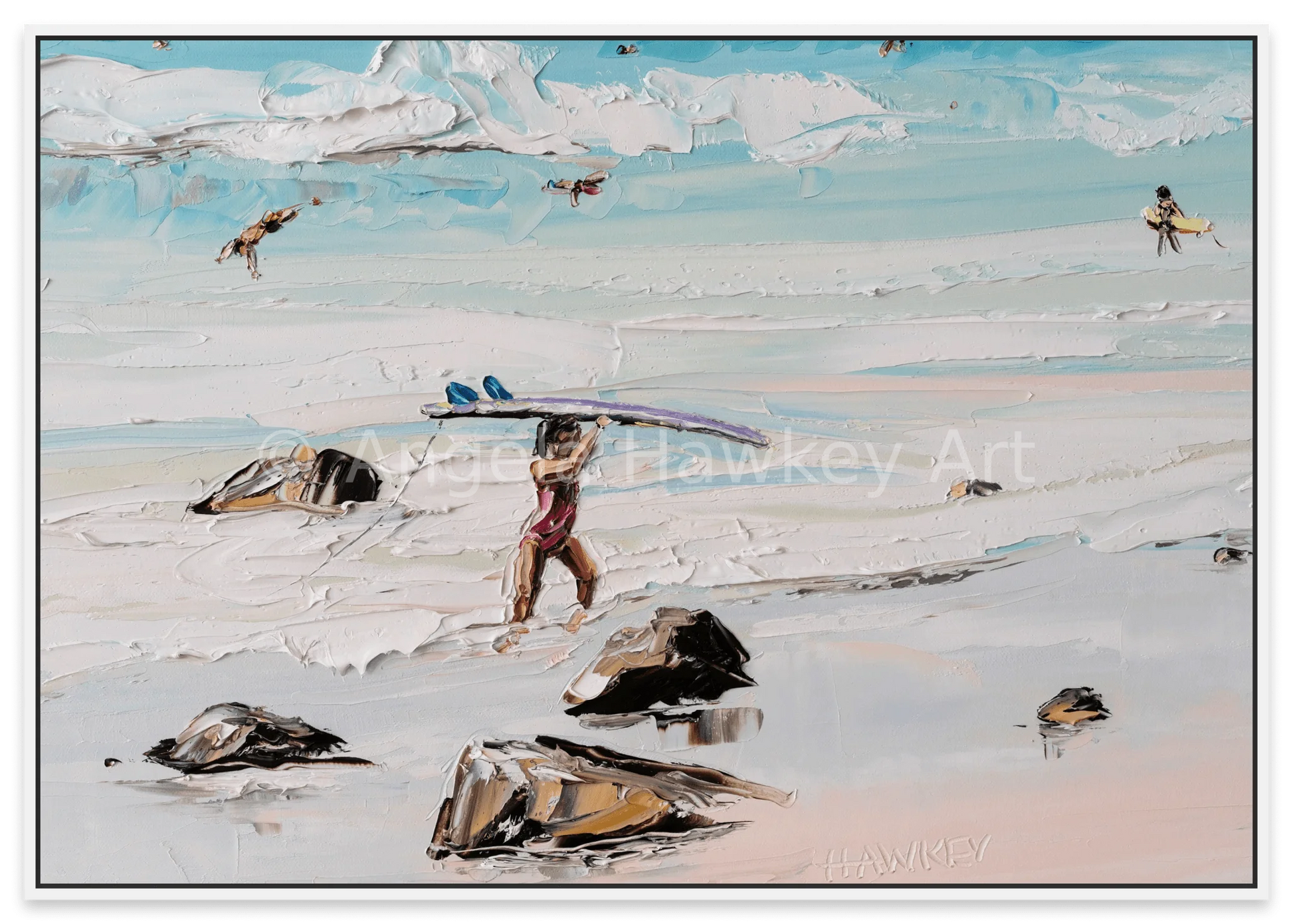 Cooly Surfer - Fine Art Print - Gold Coast Gallery Of ArtAngela Hawkey