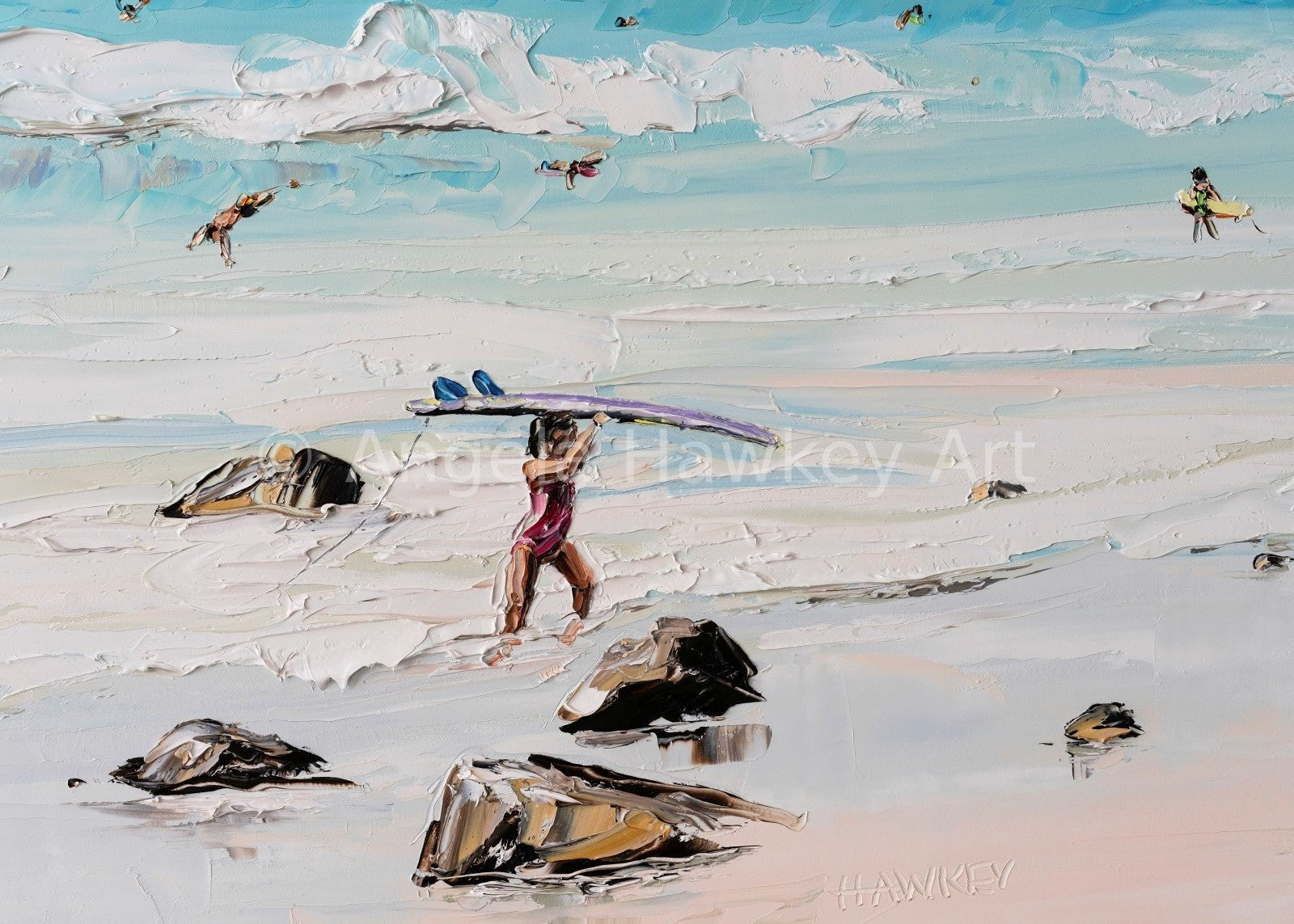 Cooly Surfer - Fine Art Print - Gold Coast Gallery Of ArtAngela Hawkey