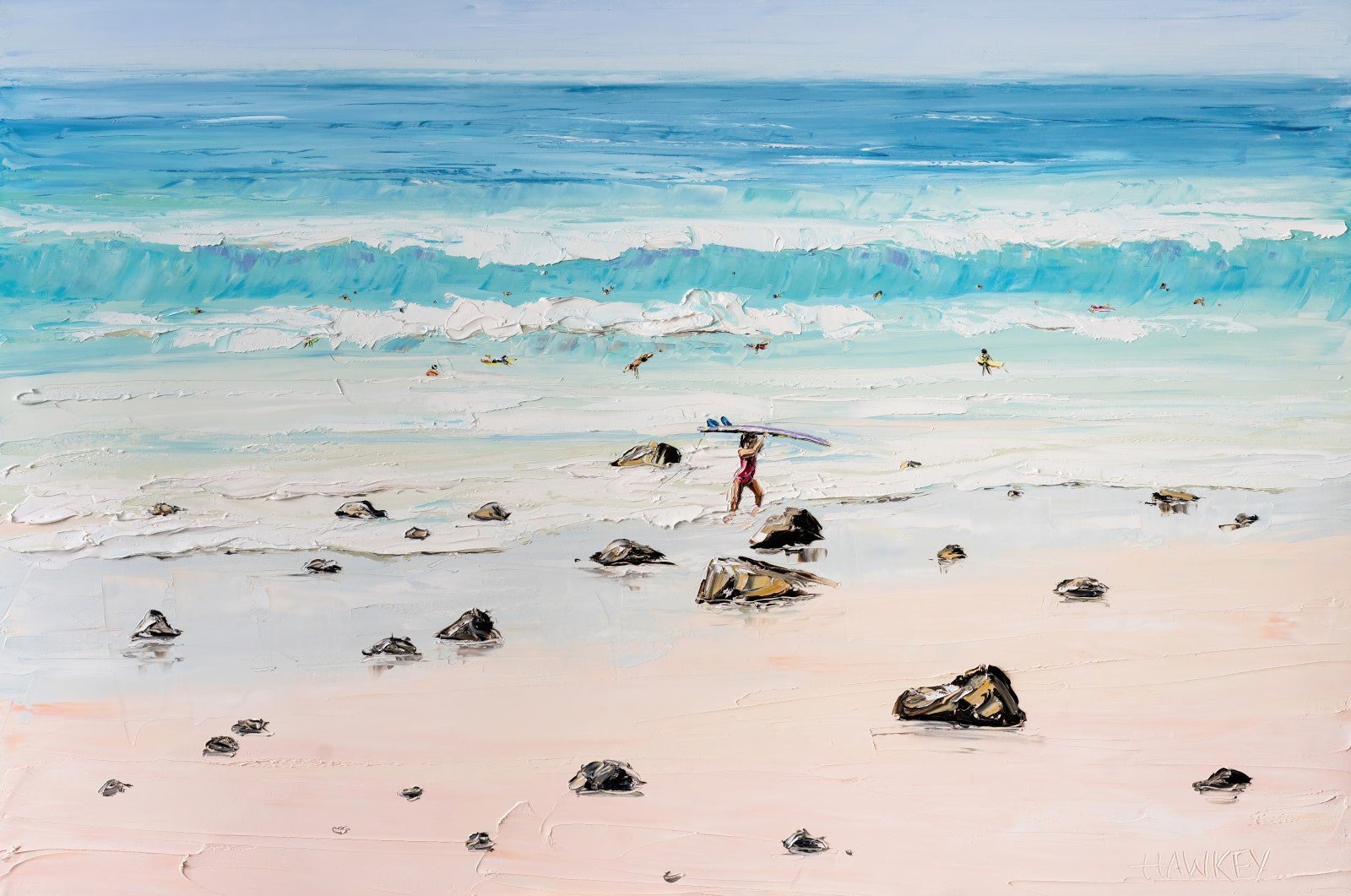 Cooly Surfers - Fine Art Print - Gold Coast Gallery Of ArtAngela Hawkey