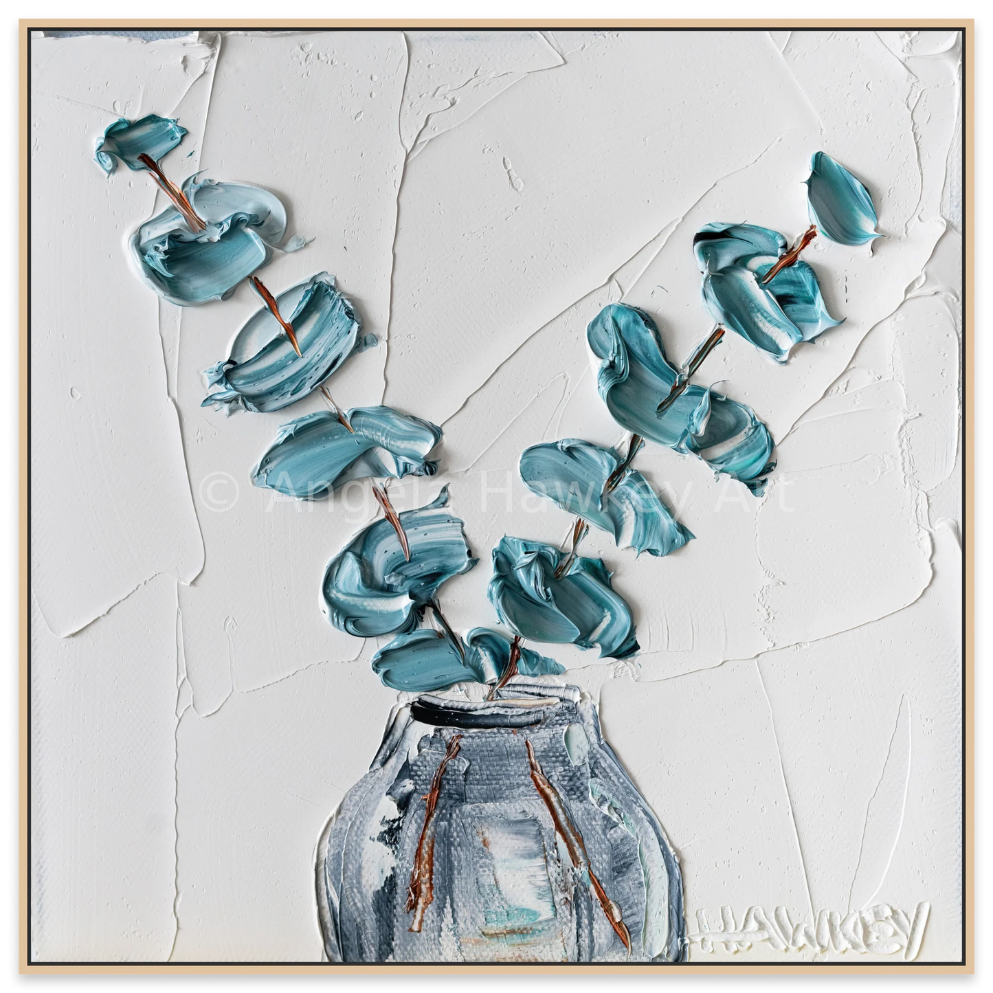 Eucalyptus On White - Fine Art Print - Gold Coast Gallery Of ArtAngela Hawkey