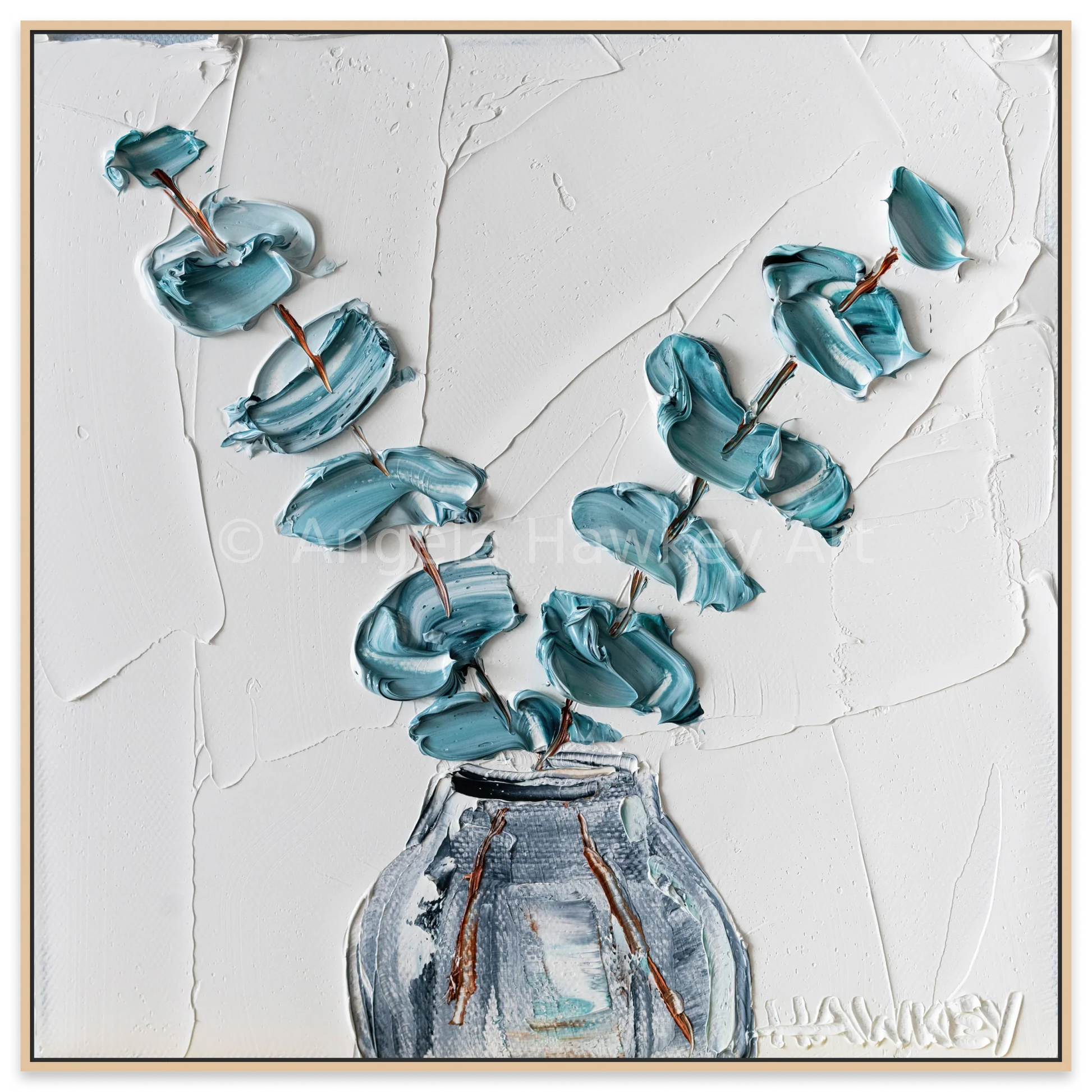 Eucalyptus On White - Fine Art Print - Gold Coast Gallery Of ArtAngela Hawkey