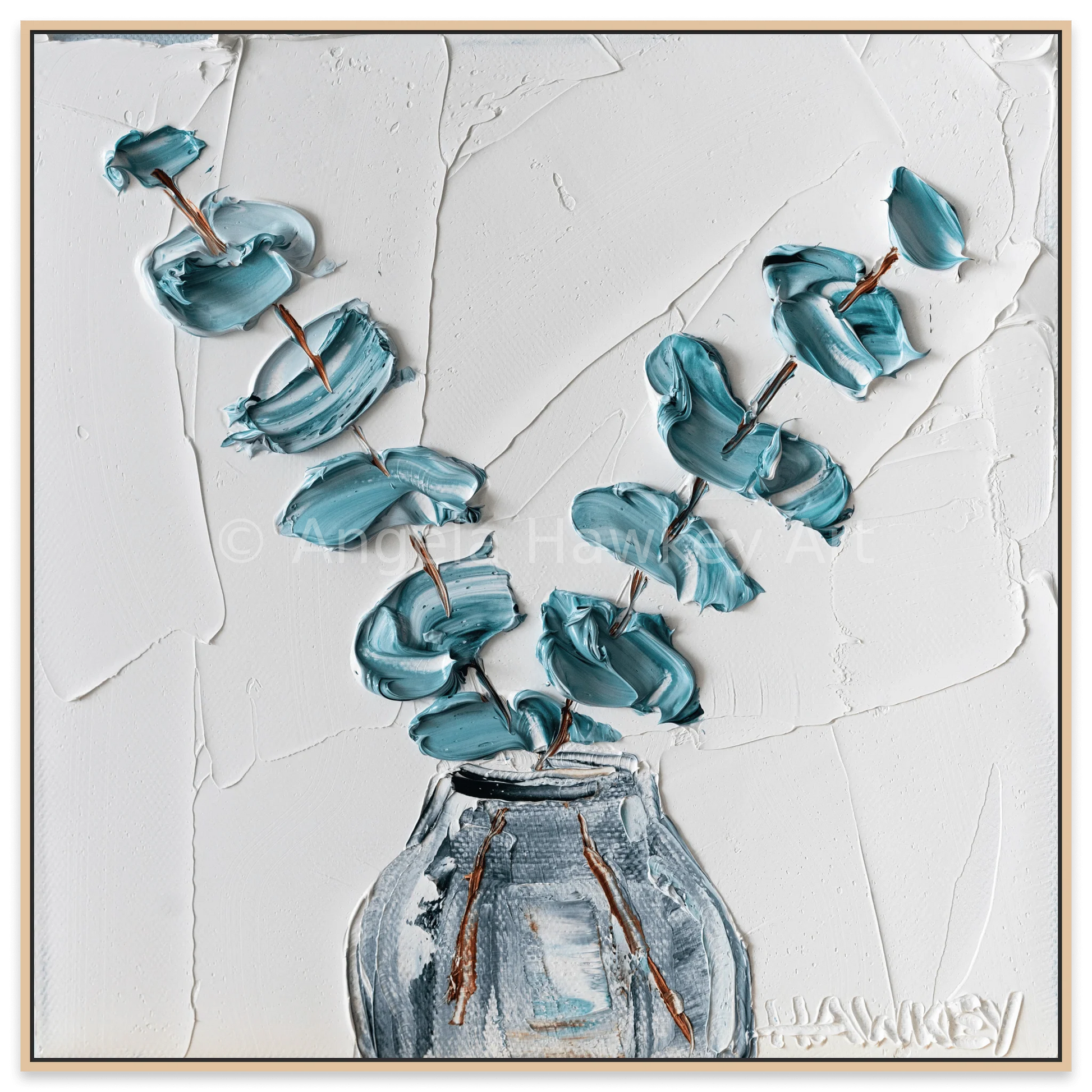 Eucalyptus On White - Fine Art Print - Gold Coast Gallery Of ArtAngela Hawkey