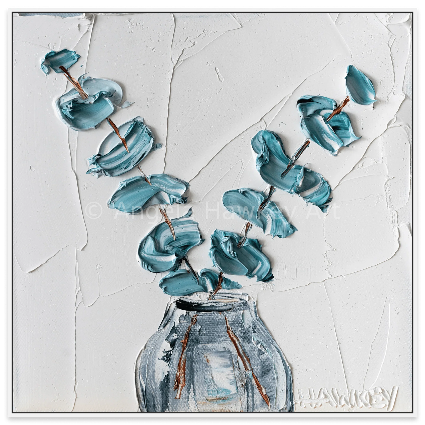 Eucalyptus On White - Fine Art Print - Gold Coast Gallery Of ArtAngela Hawkey