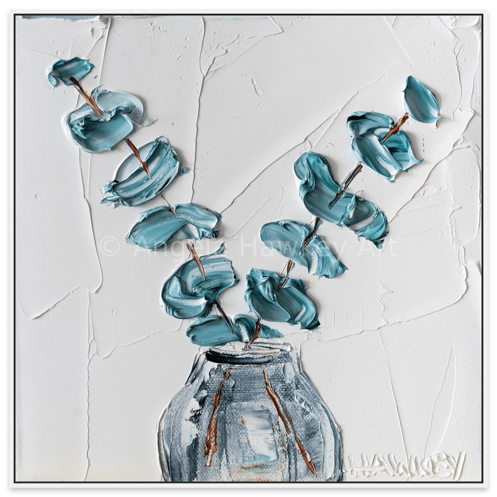 Eucalyptus On White - Fine Art Print - Gold Coast Gallery Of ArtAngela Hawkey