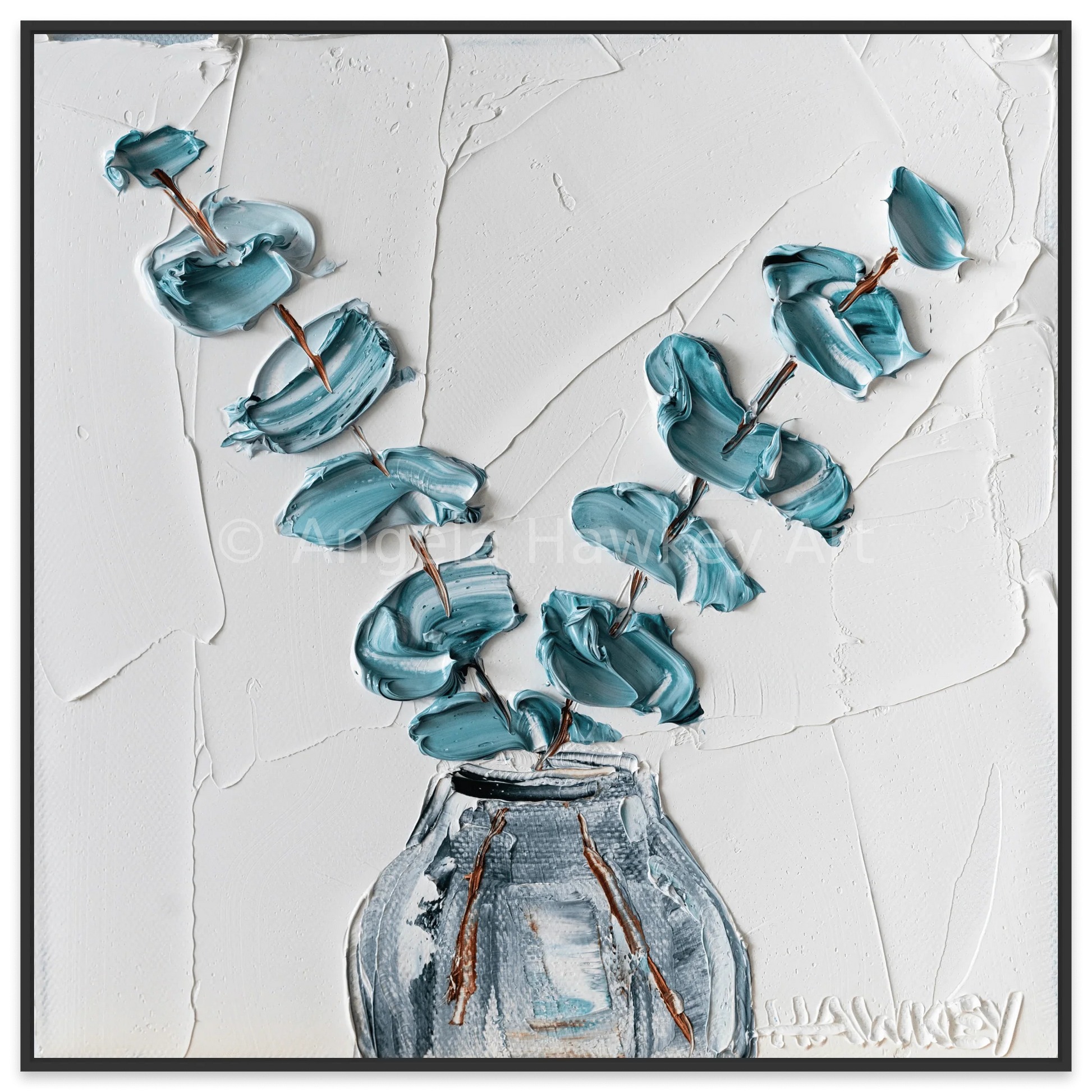 Eucalyptus On White - Fine Art Print - Gold Coast Gallery Of ArtAngela Hawkey
