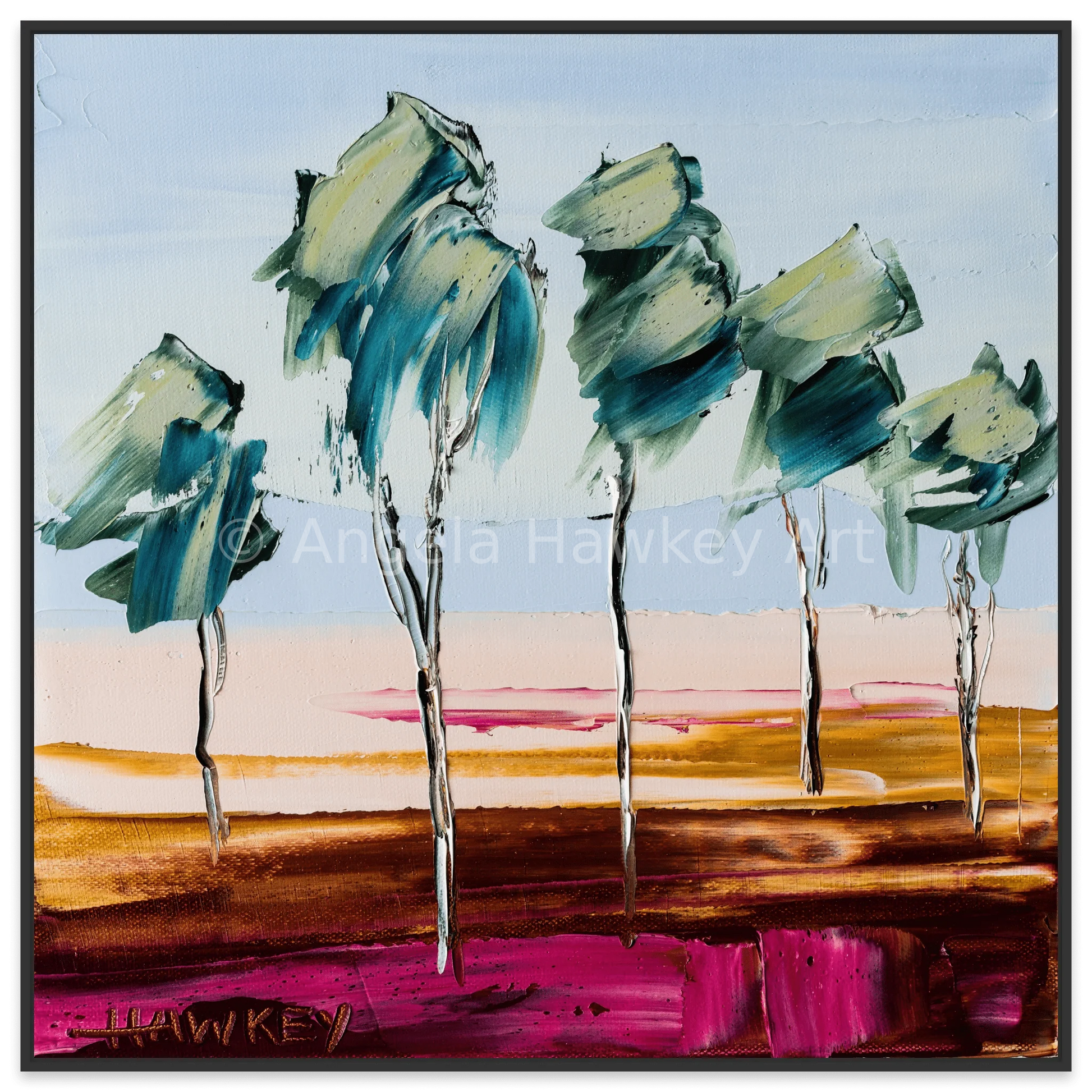 Five Trees - Fine Art Print - Gold Coast Gallery Of ArtAngela Hawkey