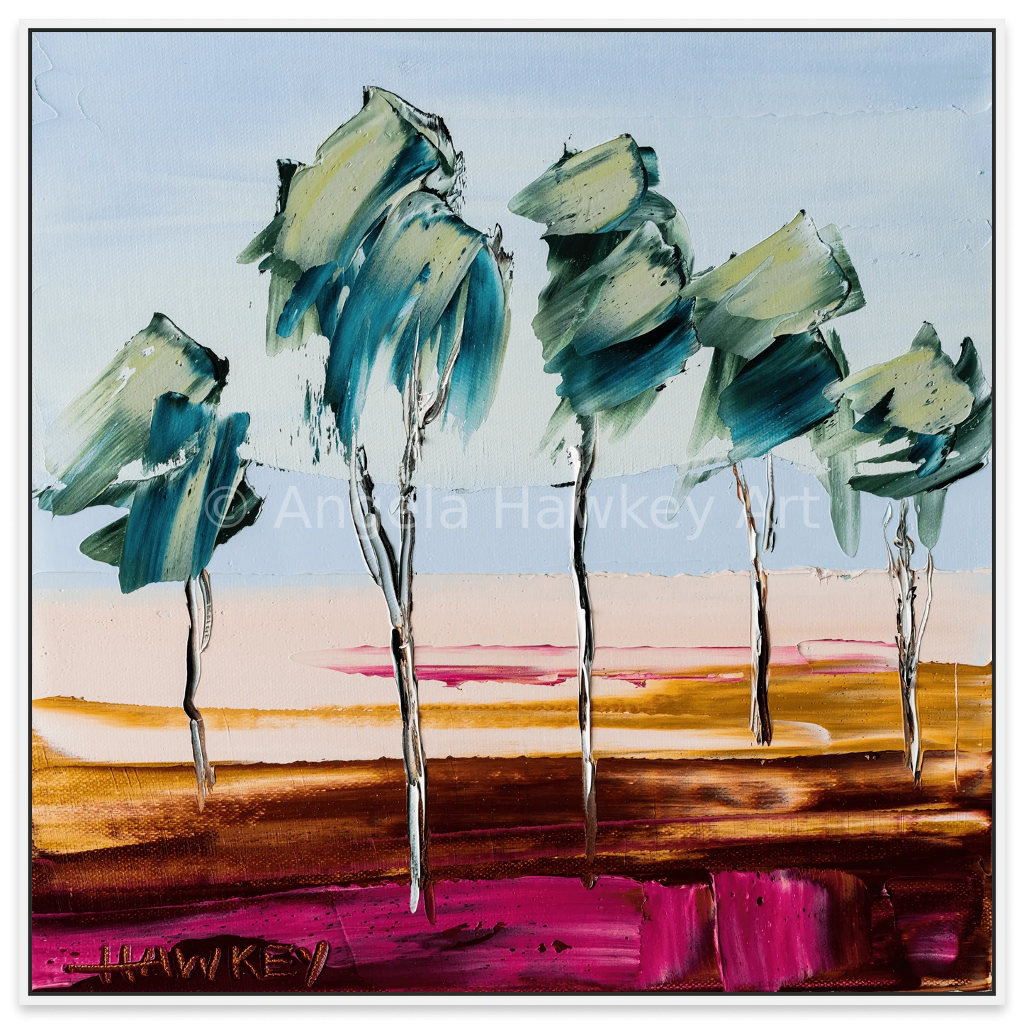 Five Trees - Fine Art Print - Gold Coast Gallery Of ArtAngela Hawkey