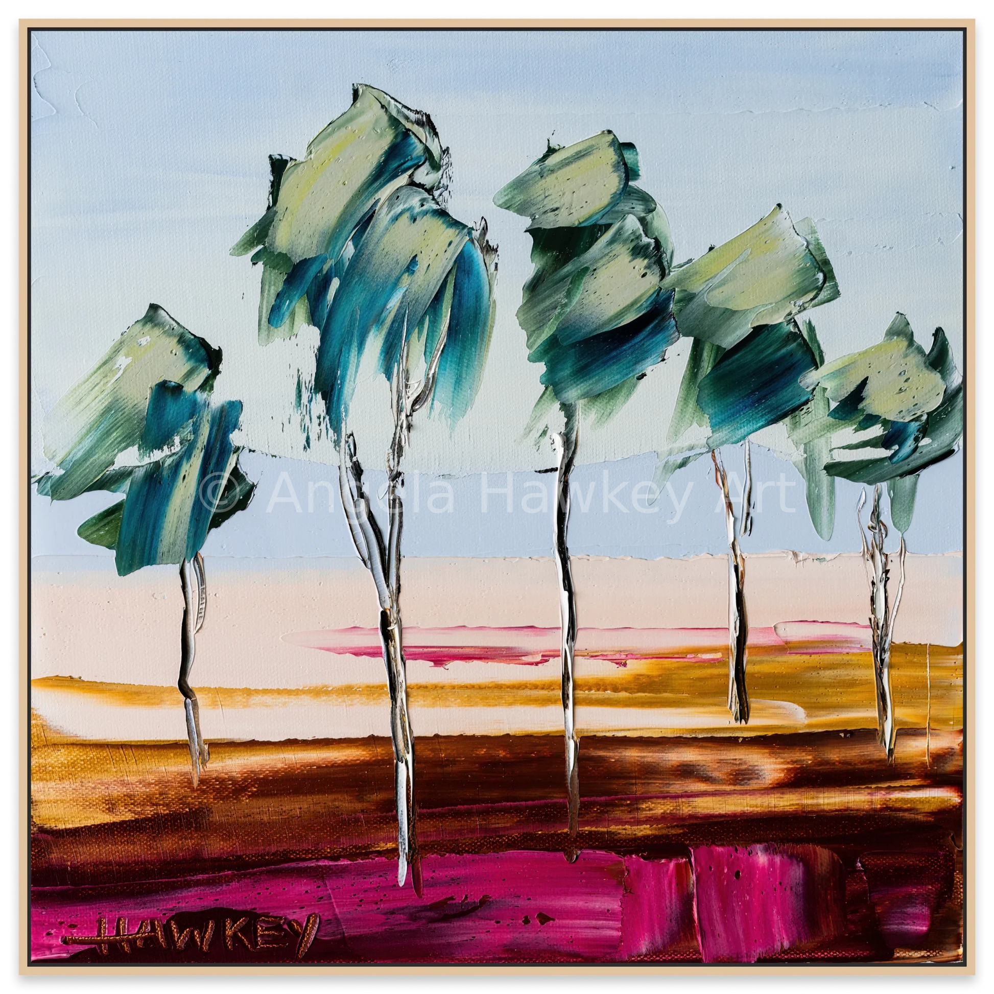 Five Trees - Fine Art Print - Gold Coast Gallery Of ArtAngela Hawkey