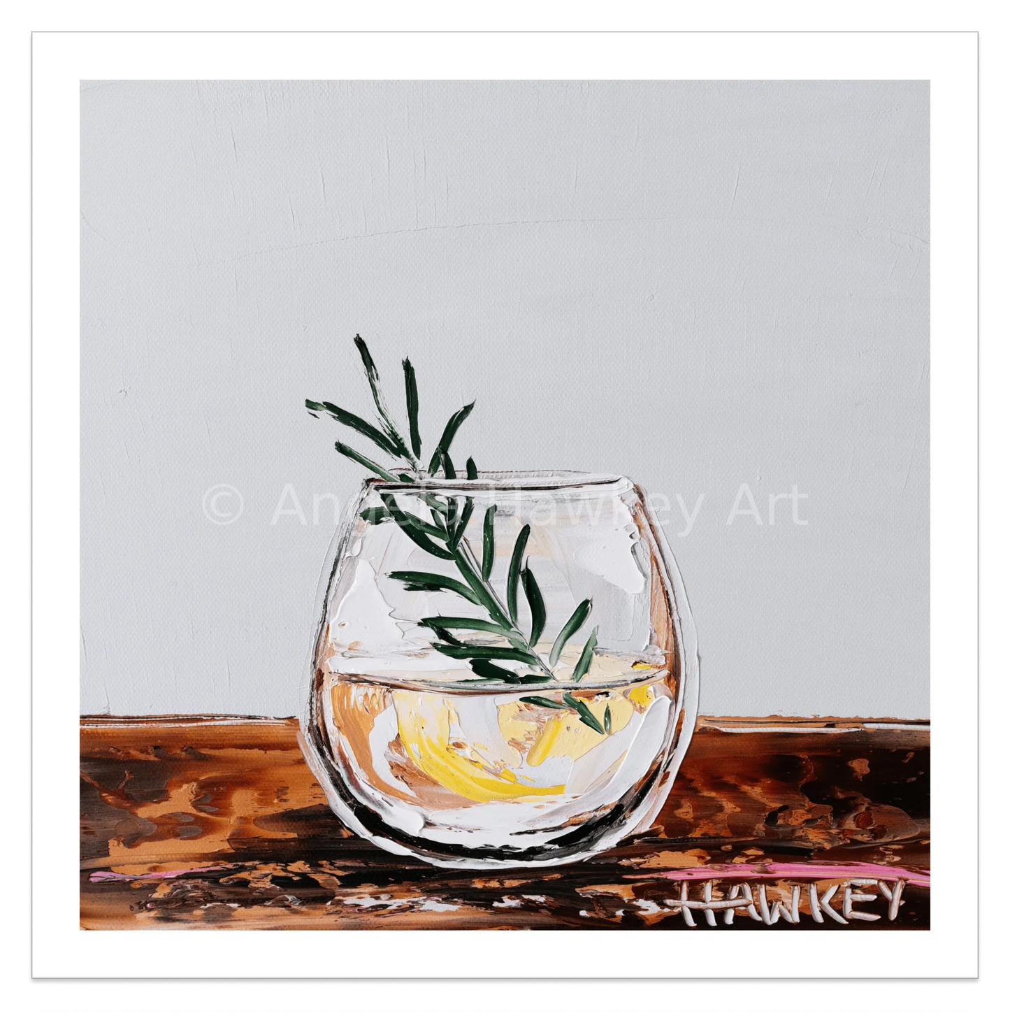 Gin And Tonic 14 Grey - Fine Art Print - Gold Coast Gallery Of ArtAngela Hawkey