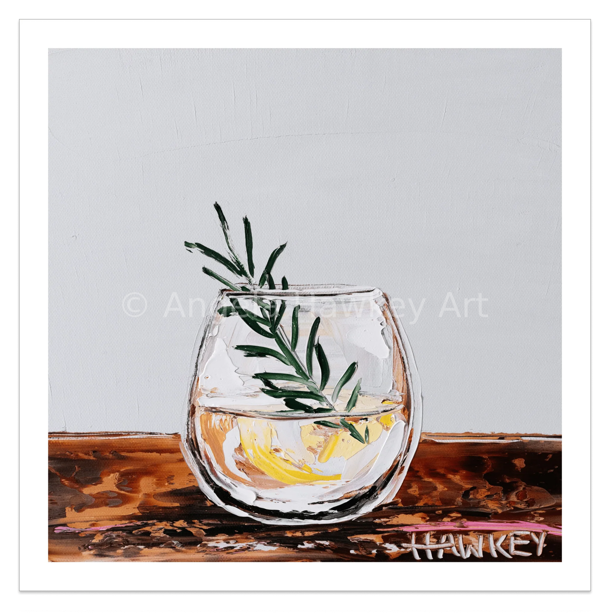 Gin And Tonic 14 Grey - Fine Art Print - Gold Coast Gallery Of ArtAngela Hawkey
