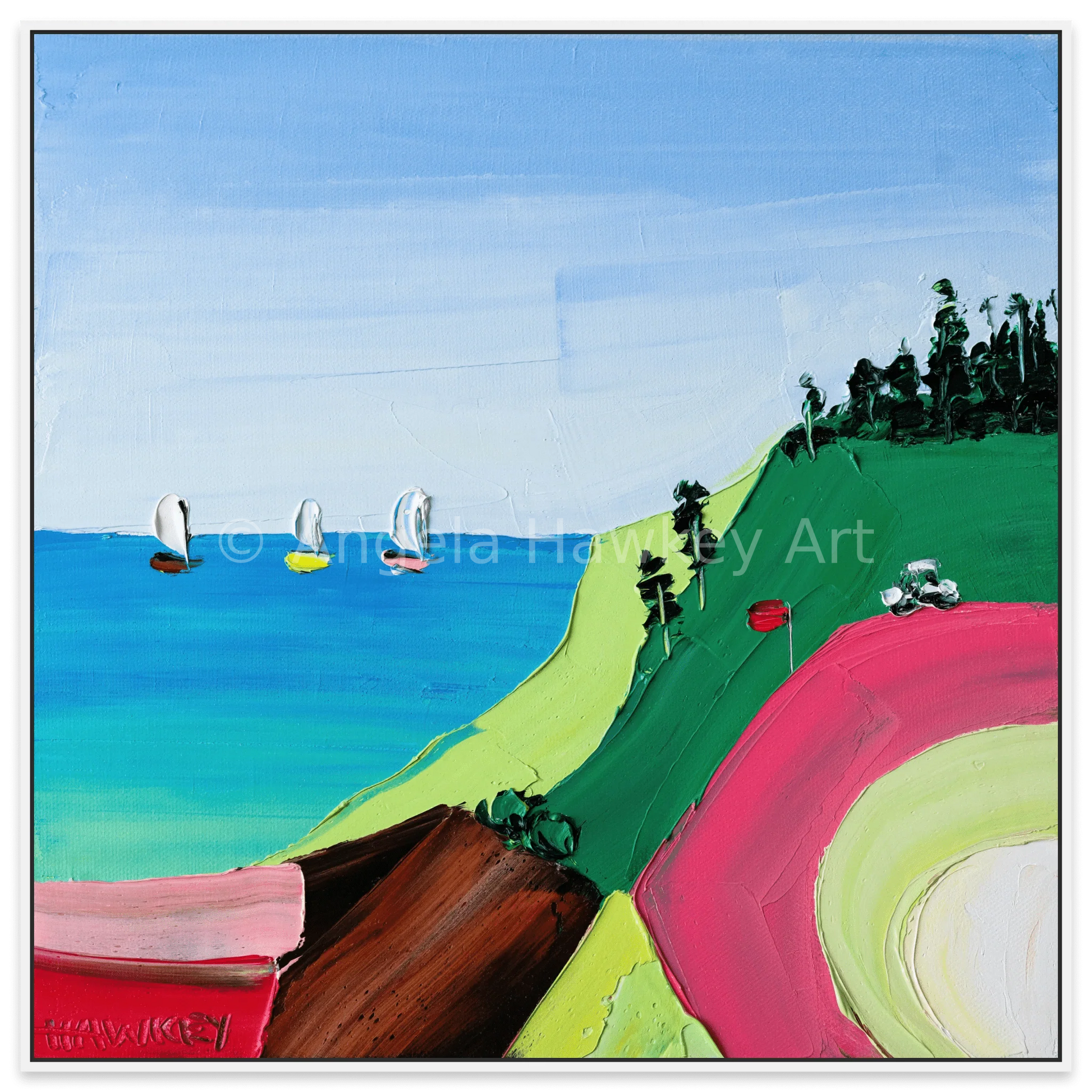 Golfing The Coast - Fine Art Print - Gold Coast Gallery Of ArtAngela Hawkey