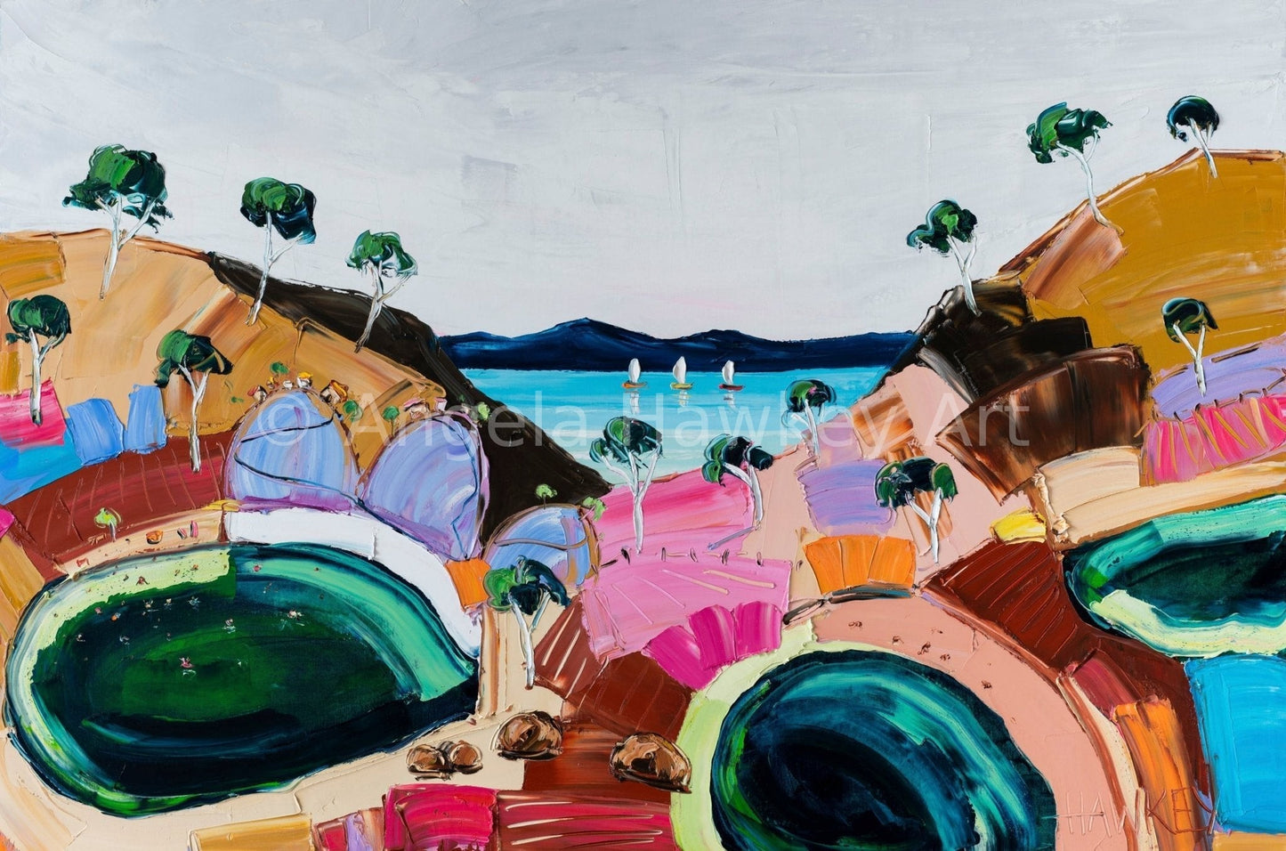 Green Pools - Fine Art Print - Gold Coast Gallery Of ArtAngela Hawkey