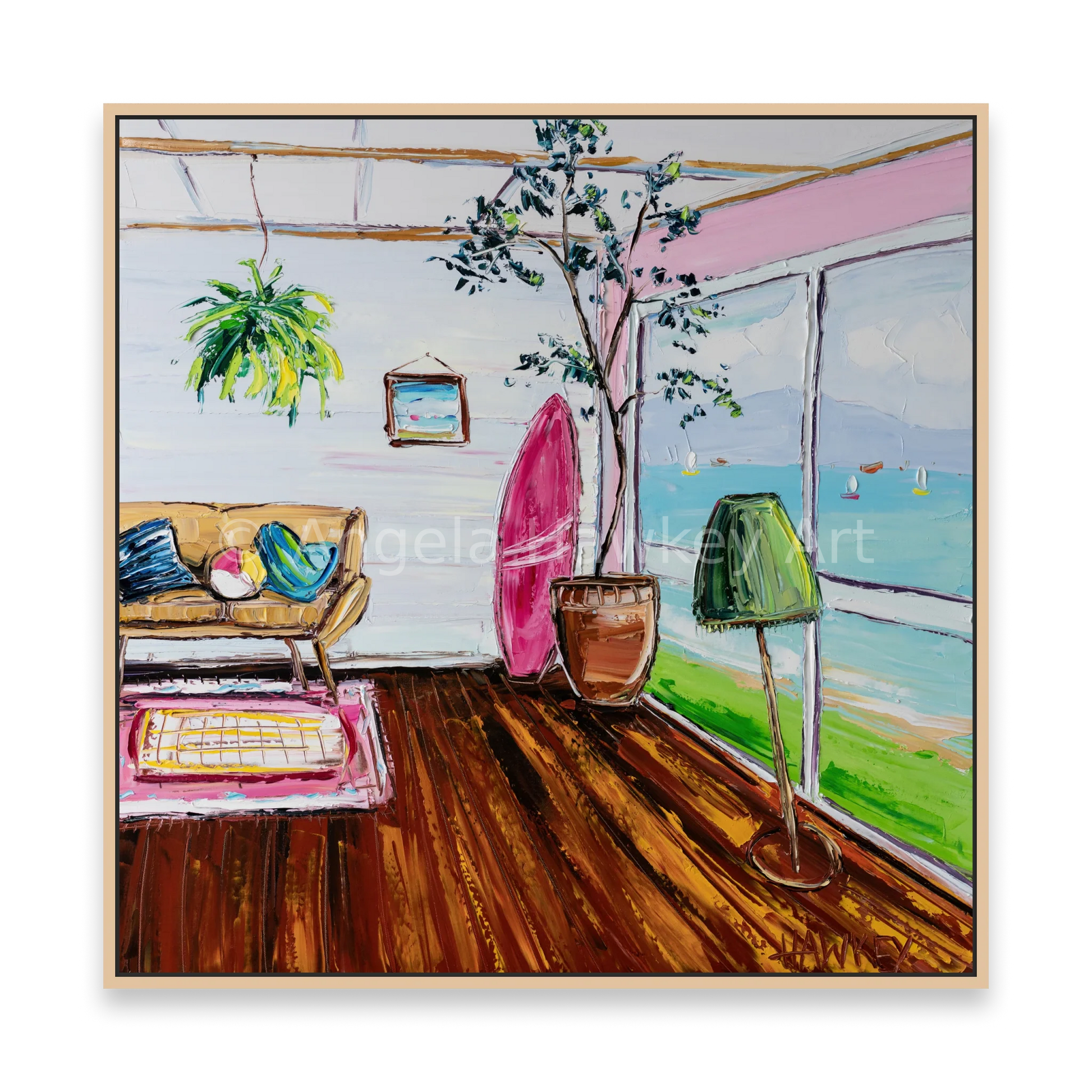 Leaning Lamp And Sea View - Fine Art Print - Gold Coast Gallery Of ArtAngela Hawkey