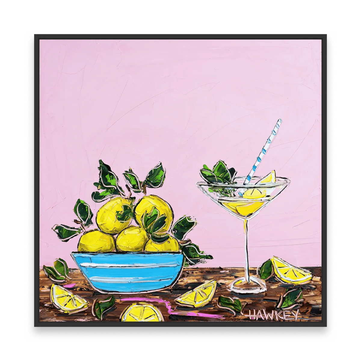 Lemon Bowl And Cocktail - Fine Art Print - Gold Coast Gallery Of ArtAngela Hawkey