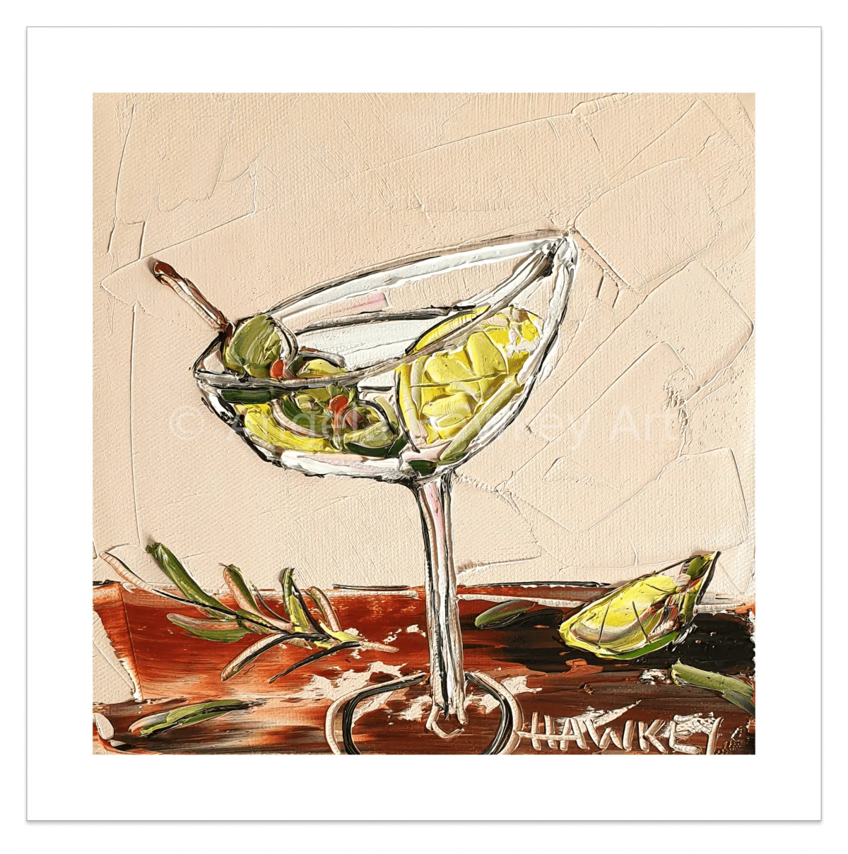 Martini And Lemon - Fine Art Print - Gold Coast Gallery Of ArtAngela Hawkey