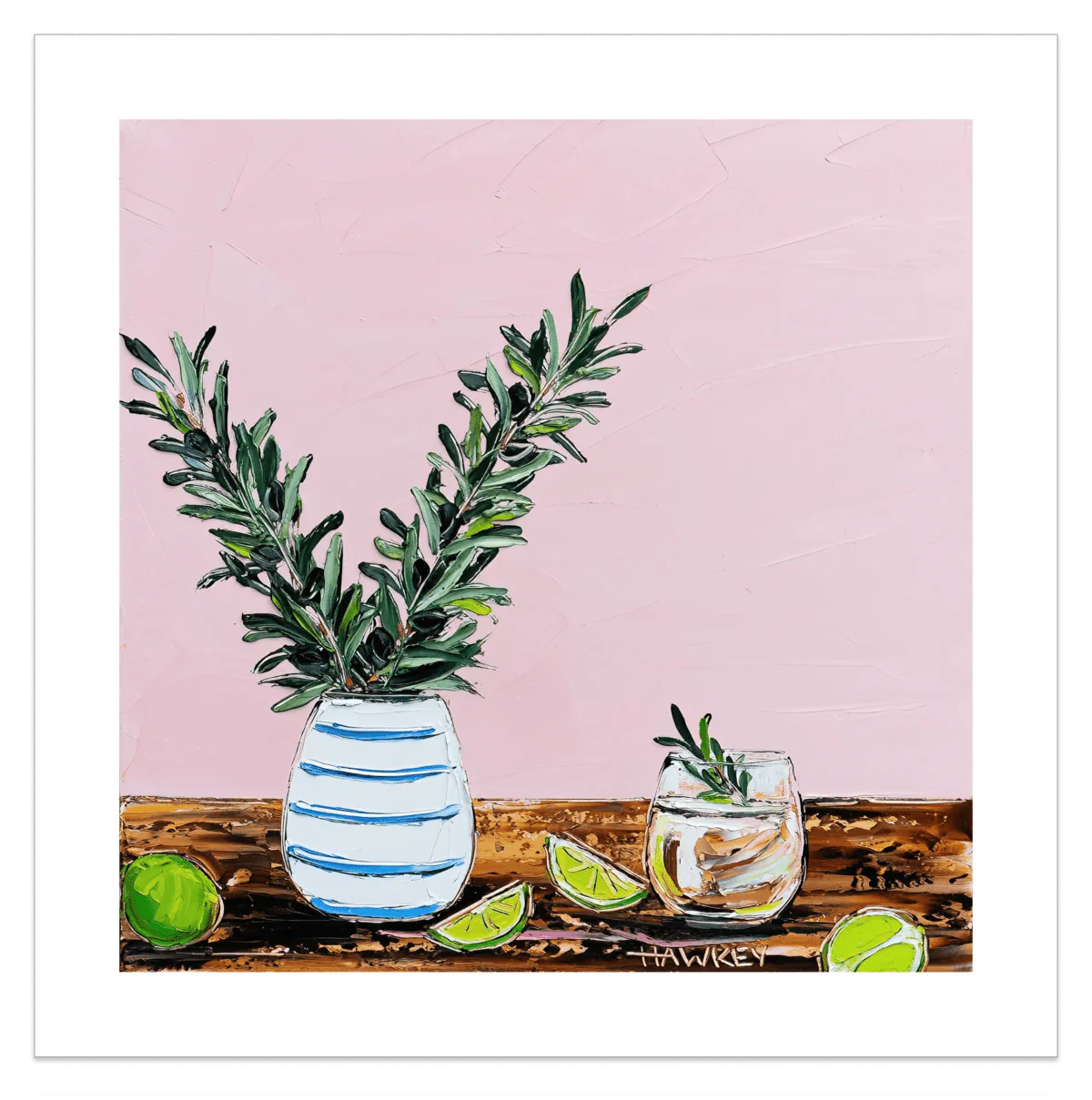 Olive Branch Gin And Limes - Fine Art Print - Gold Coast Gallery Of ArtAngela Hawkey
