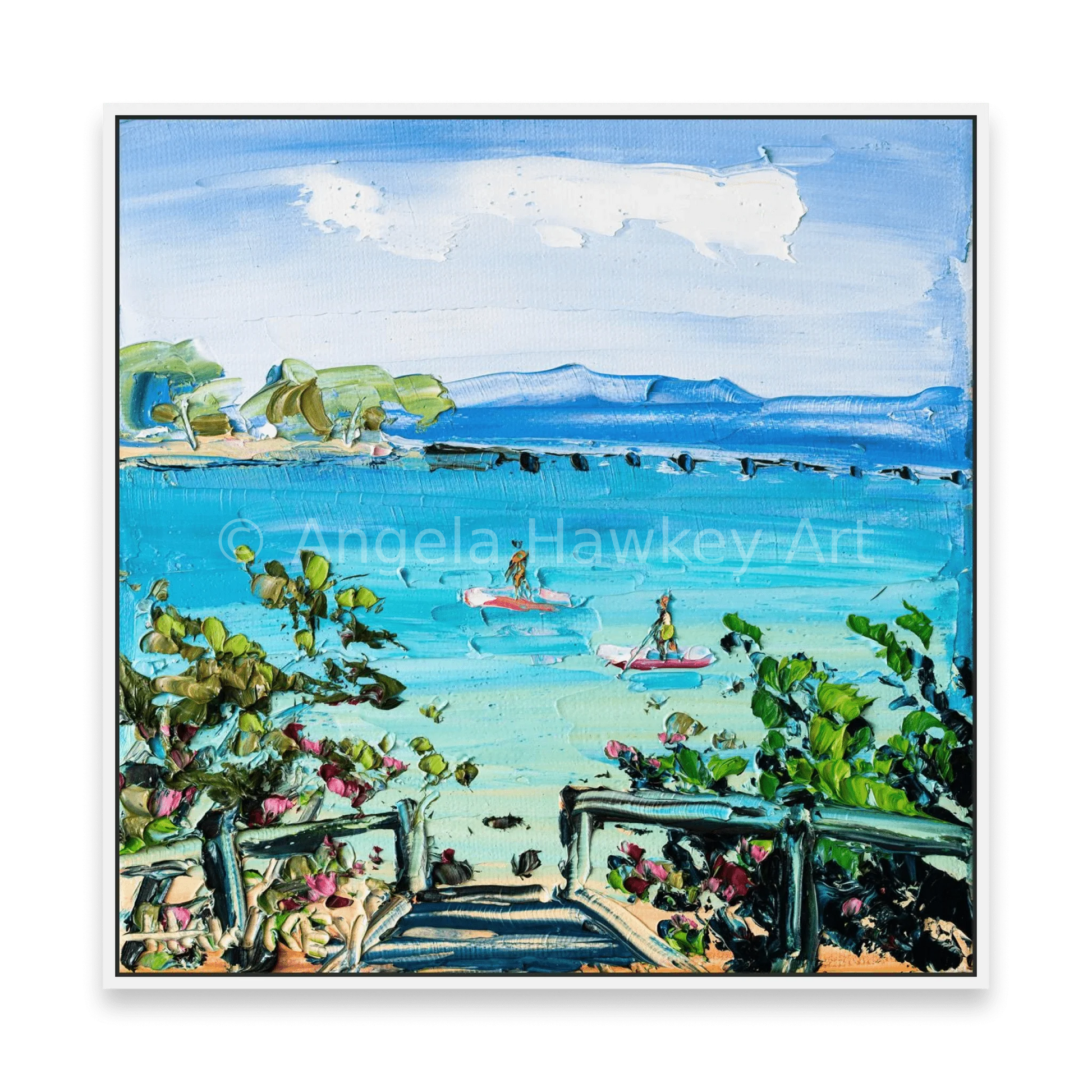 Paddle Boarders - Fine Art Print - Gold Coast Gallery Of ArtAngela Hawkey