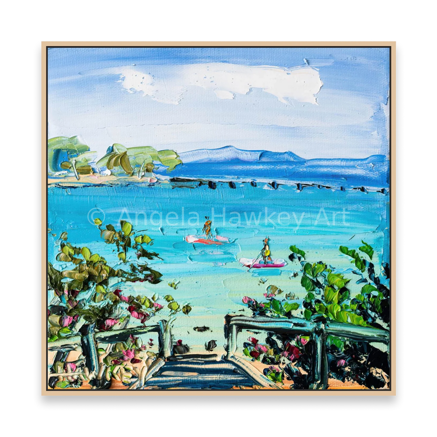 Paddle Boarders - Fine Art Print - Gold Coast Gallery Of ArtAngela Hawkey