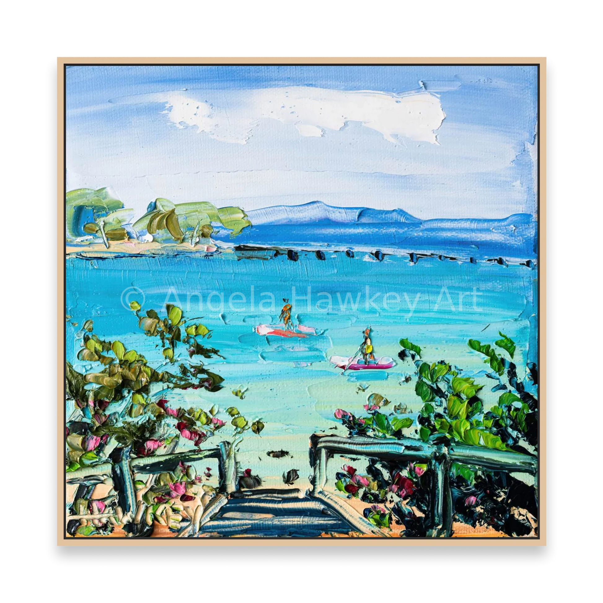 Paddle Boarders - Fine Art Print - Gold Coast Gallery Of ArtAngela Hawkey