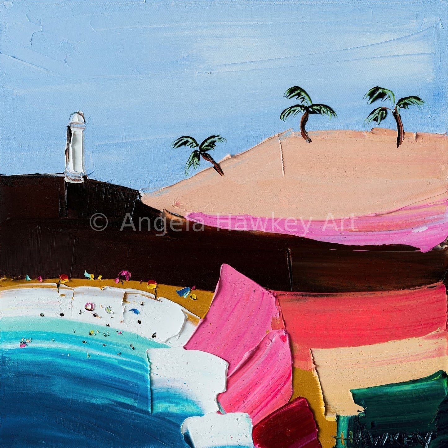 Sunday Swim 3 - Fine Art Print - Gold Coast Gallery Of ArtAngela Hawkey